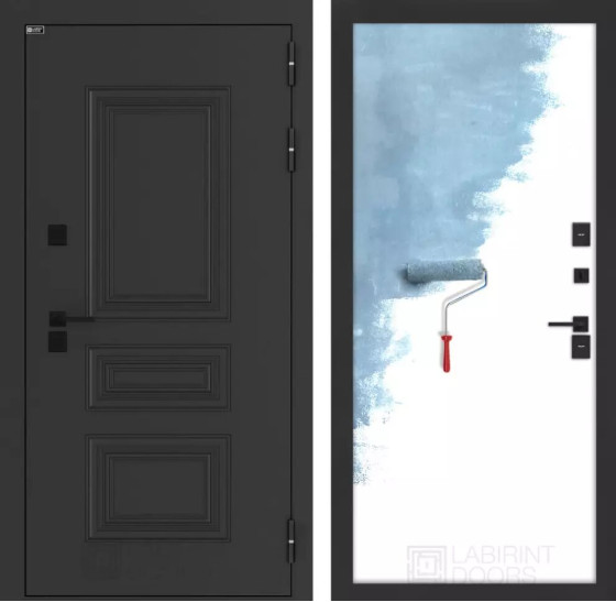 Входная дверь Аляска Лайт 28 - Грунт под покраску | Металлическая отделка методом давления на полотне