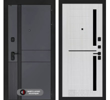 Входная дверь EVOLAB 02 - Сандал белый, стекло черное