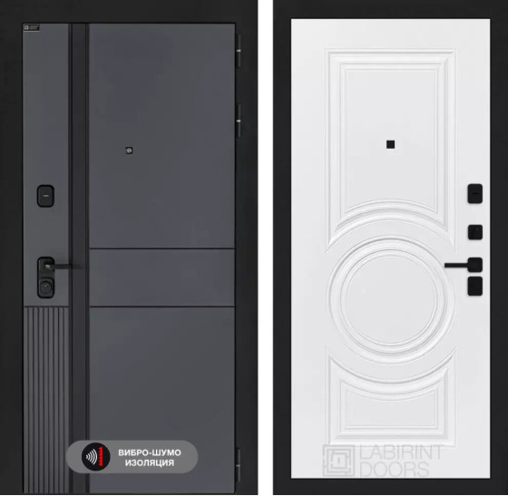 Входная дверь EVOLAB 23 - Белый софт | Фрезерованная МДФ панель 10 мм, цвет 