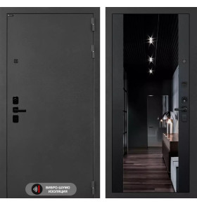 Входная дверь ACUSTICLAB с Зеркалом тонированным Максимум - Черный кварц