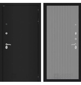 Входная дверь CLASSIC шагрень черная 29 - Серый рельеф софт
