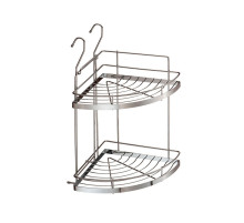 Полка угловая 2-х ярусная малая, цвет: Хром