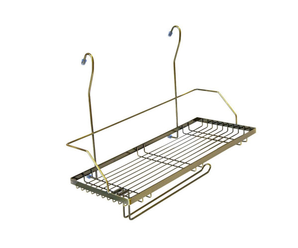 Полка одноярусная с держателем под полотенца, Античная бронза, нержавеющая сталь