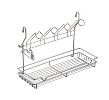 Полка одноярусная с подставкой для 4-х кружек, цвет: Хром