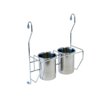 Полка навесная с 2-мя стаканами, цвет: Хром