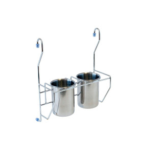 Полка навесная с 2-мя стаканами, цвет: Хром