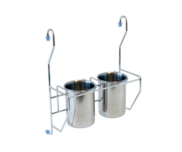 Полка навесная с 2-мя стаканами | Хром, из стали и нержавеющей стали
