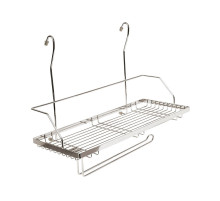 Полка одноярусная с держателем под полотенца, цвет: Хром