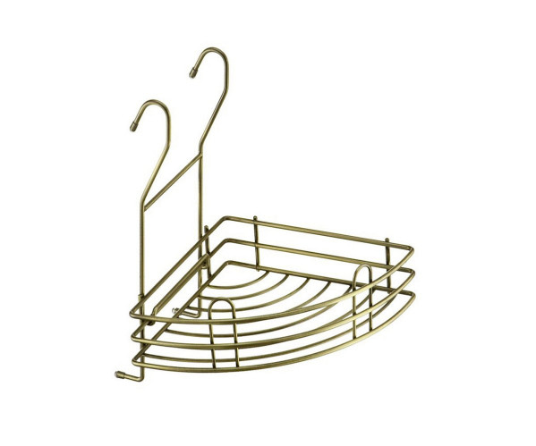 Полка угловая одноярусная малая, Античная бронза, из нержавеющей стали