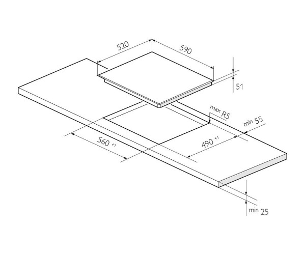 Электрическая варочная поверхность EVH 640A BL | Стеклокерамика, Черный