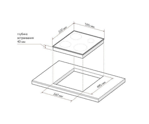 Электрическая варочная поверхность EVH 640 BL, Черный, характеристики