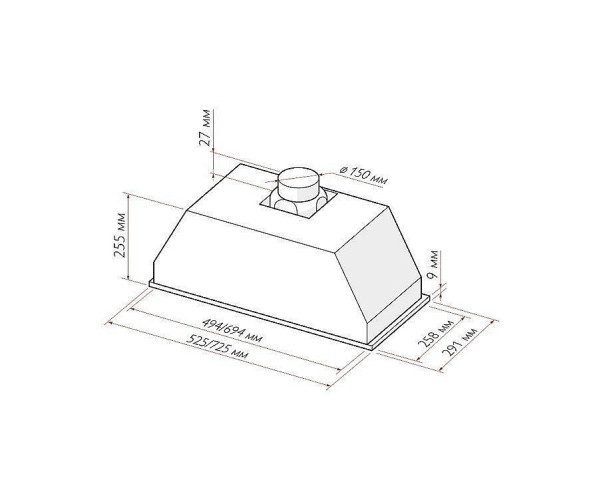 Встраиваемая вытяжка GS Bloc P 600, Черный, характеристики