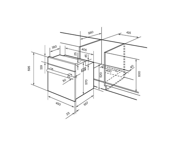 Электрический духовой шкаф EDM 4570 WH | Белый, характеристики