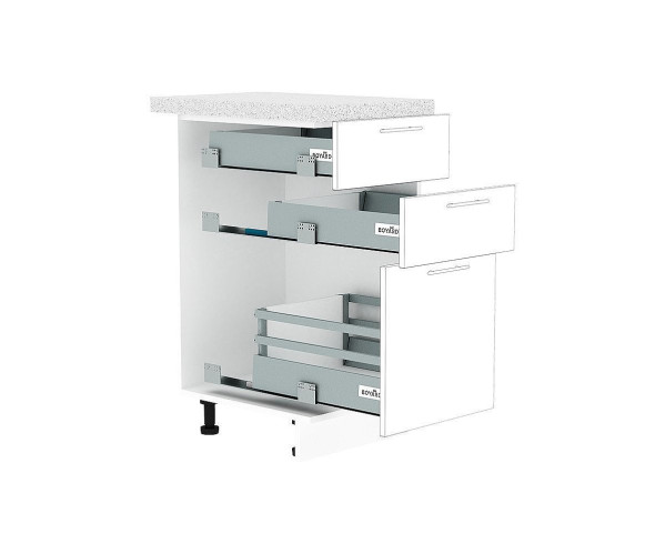 Ящик низкий POWER BOX1, Белый/Серый, Комплектующие