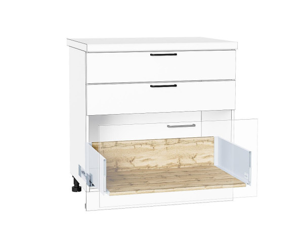 Ящик высокий POWER BOX3 | Дуб Вотан/W Белый, Комплектующие