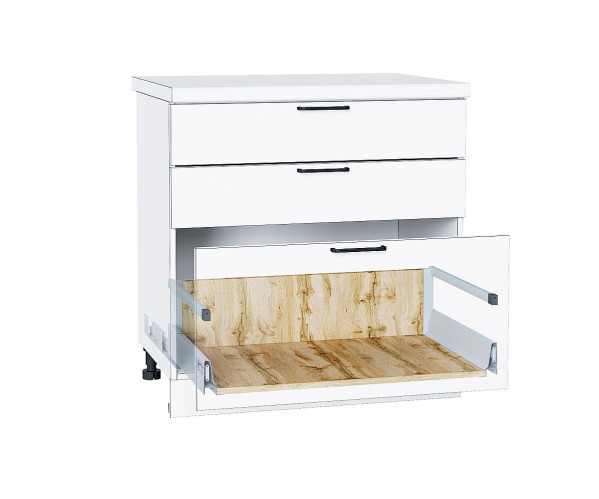 Ящик высокий POWER BOX2 с рейлингом | Дуб Вотан, Комплектующие