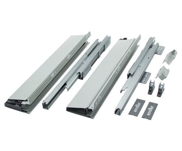 Направляющие с доводчиком универсальные POWER BOX SB | Серый, Сталь
