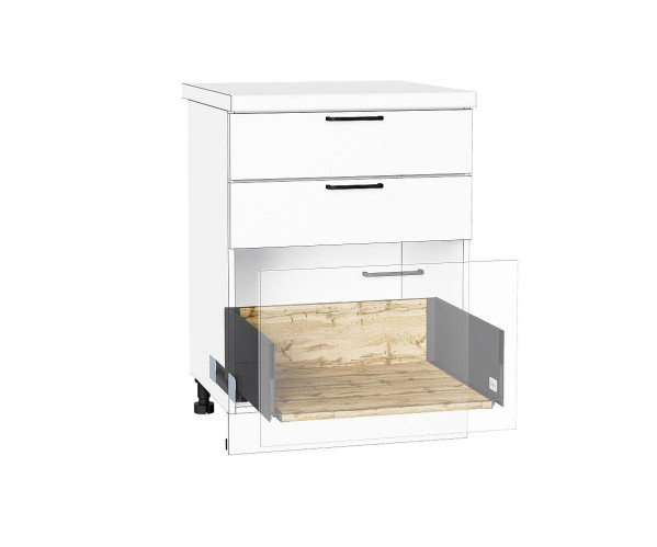 Ящик высокий POWER BOX3 | Дуб Вотан/GRPH Графитовый, Рейлинги