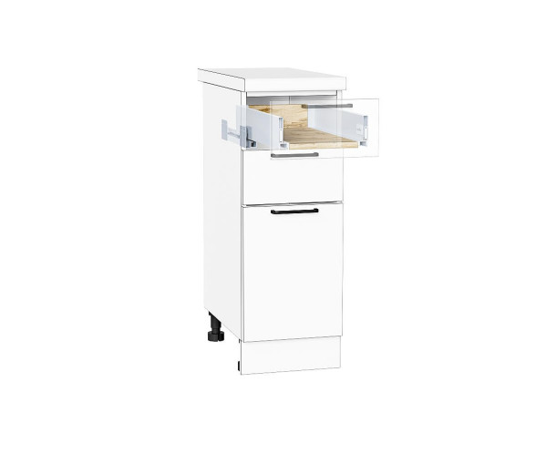 Ящик низкий POWER BOX1 | Дуб Вотан/W Белый, Комплектующие