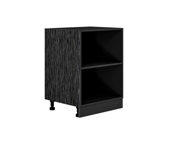 Фасад боковой Валерия-М для нижнего шкафа | Черный металлик дождь, МДФ