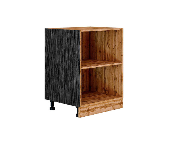 Фасад боковой Валерия-М для нижнего шкафа | Черный металлик дождь, МДФ