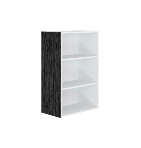 Фасад боковой Валерия-М для верхнего шкафа, цвет: Черный металлик дождь