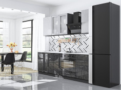 Валерия-М-03, цвет: Серый металлик дождь светлый/Черный металлик дождь