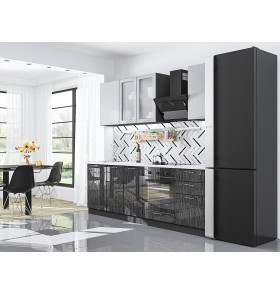 Валерия-М-03, цвет: Серый металлик дождь светлый/Черный металлик дождь