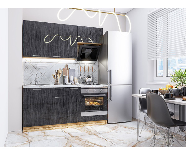 Валерия-М-06 | МДФ, Черный металлик дождь, Прямая