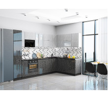 Валерия-М-05, цвет: Серый металлик дождь светлый/Черный металлик дождь