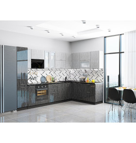 Валерия-М-05, цвет: Серый металлик дождь светлый/Черный металлик дождь