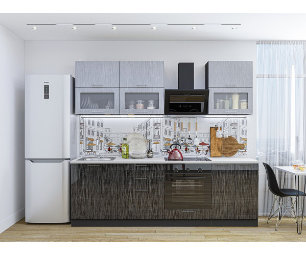 Валерия-М-01 | Серо-черный металлик, МДФ/Стекло