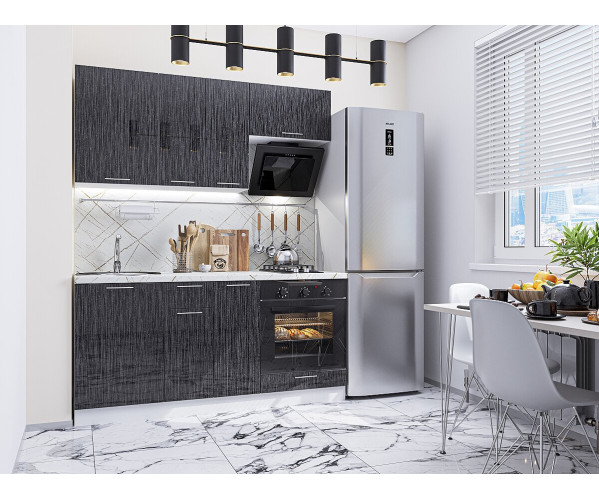 Валерия-М-06 | МДФ, Черный металлик дождь, Прямая