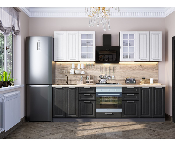 Прага-01 | Белое дерево/Венге Премиум, МДФ/Стекло