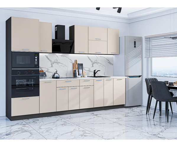 Квадро-01 | МДФ, ЛДСП, Гранит белый, Кашемир, Graphite, Прямая