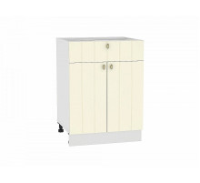 Шкаф нижний с 2-мя дверцами и ящиком Прованс, цвет: Ваниль