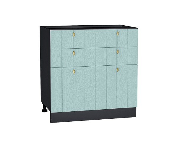 Шкаф нижний с 3-мя ящиками Прованс | Голубой, 800