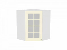 Шкаф верхний угловой остекленный Прованс, цвет: Ваниль