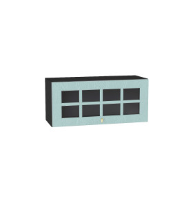 Шкаф верхний горизонтальный остекленный Прованс, цвет: Гoлyбoй