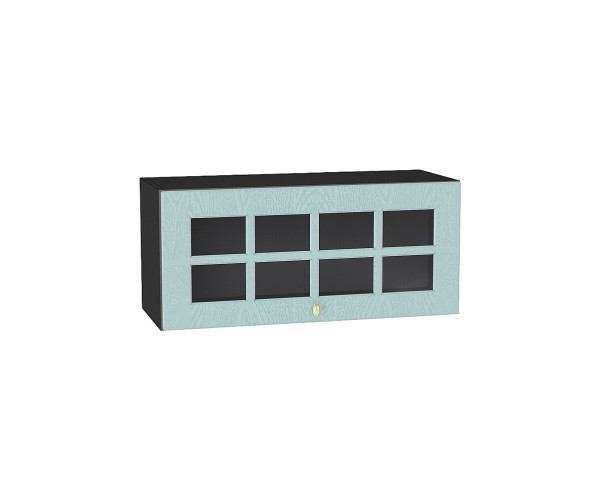 Шкаф верхний горизонтальный остекленный Прованс | Голубой, 800