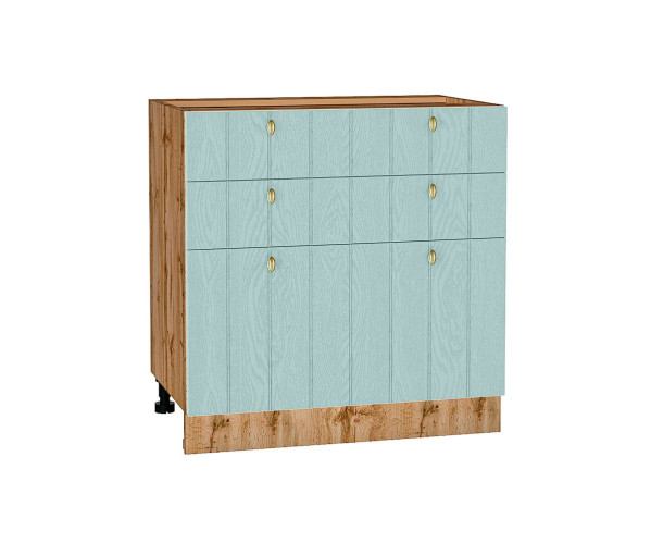 Шкаф нижний с 3-мя ящиками Прованс | Голубой, 800