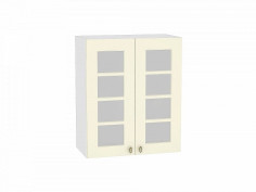 Шкаф верхний с 2-мя остекленными дверцами Прованс, цвет: Ваниль