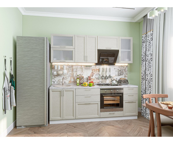 Корпусная мебель VIVAT Сканди-02 | Cappuccino Softwood, МДФ/Стекло