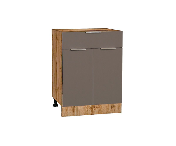 Шкаф нижний с 2-мя дверцами и ящиком Терра | Смоки Софт, 600 мм