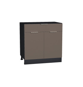 Шкаф нижний с 2-мя дверцами и ящиком Терра, цвет: Смоки Софт