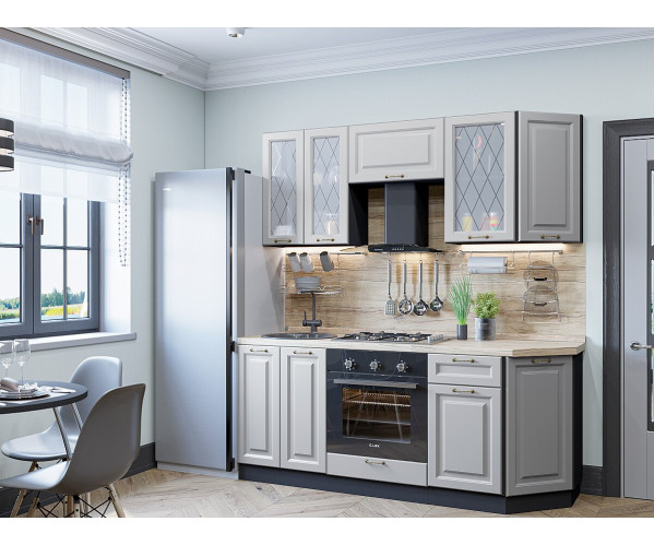 Ницца-01 Графит | МДФ/Стекло, Прямая