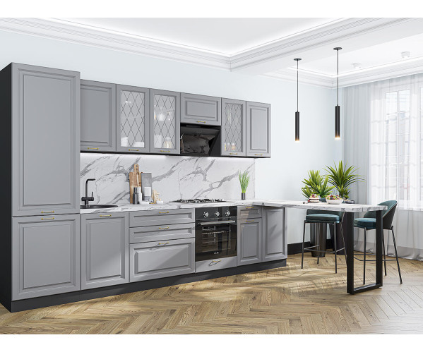 Корпусная мебель VIVAT Ницца-02 | Графит, МДФ/Стекло