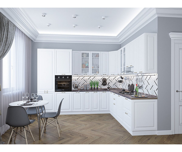 Ницца-04 | Белый, МДФ/Стекло