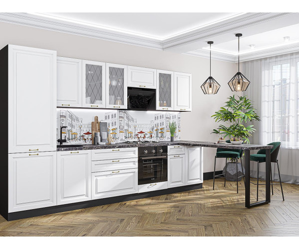 Ницца-02 | Белый, МДФ/Стекло