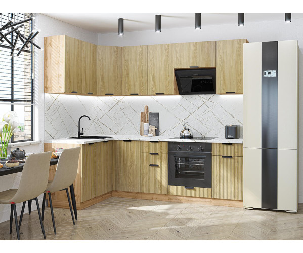 Евро Лайн-05 | МДФ, Дуб песочный, угловая